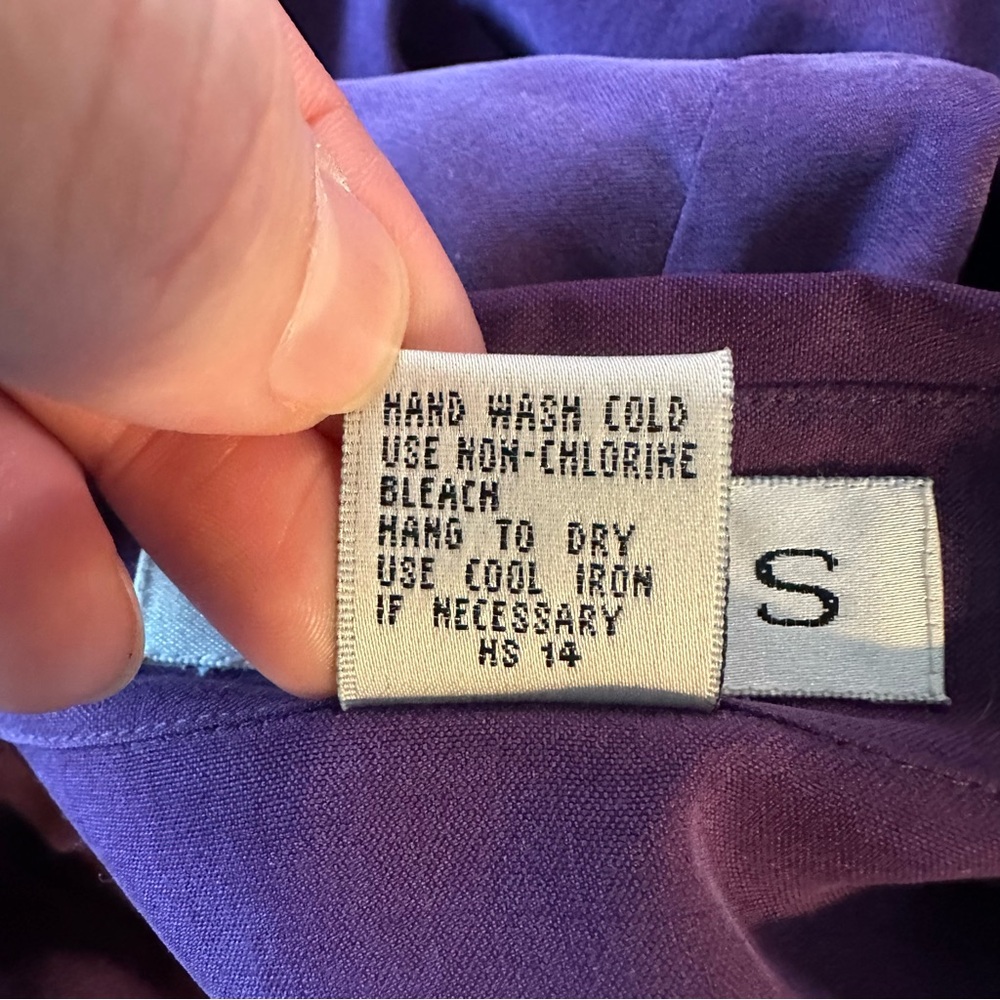 Chaus Plum Purple Silk Button Down Shirt - Picture 5 of 5